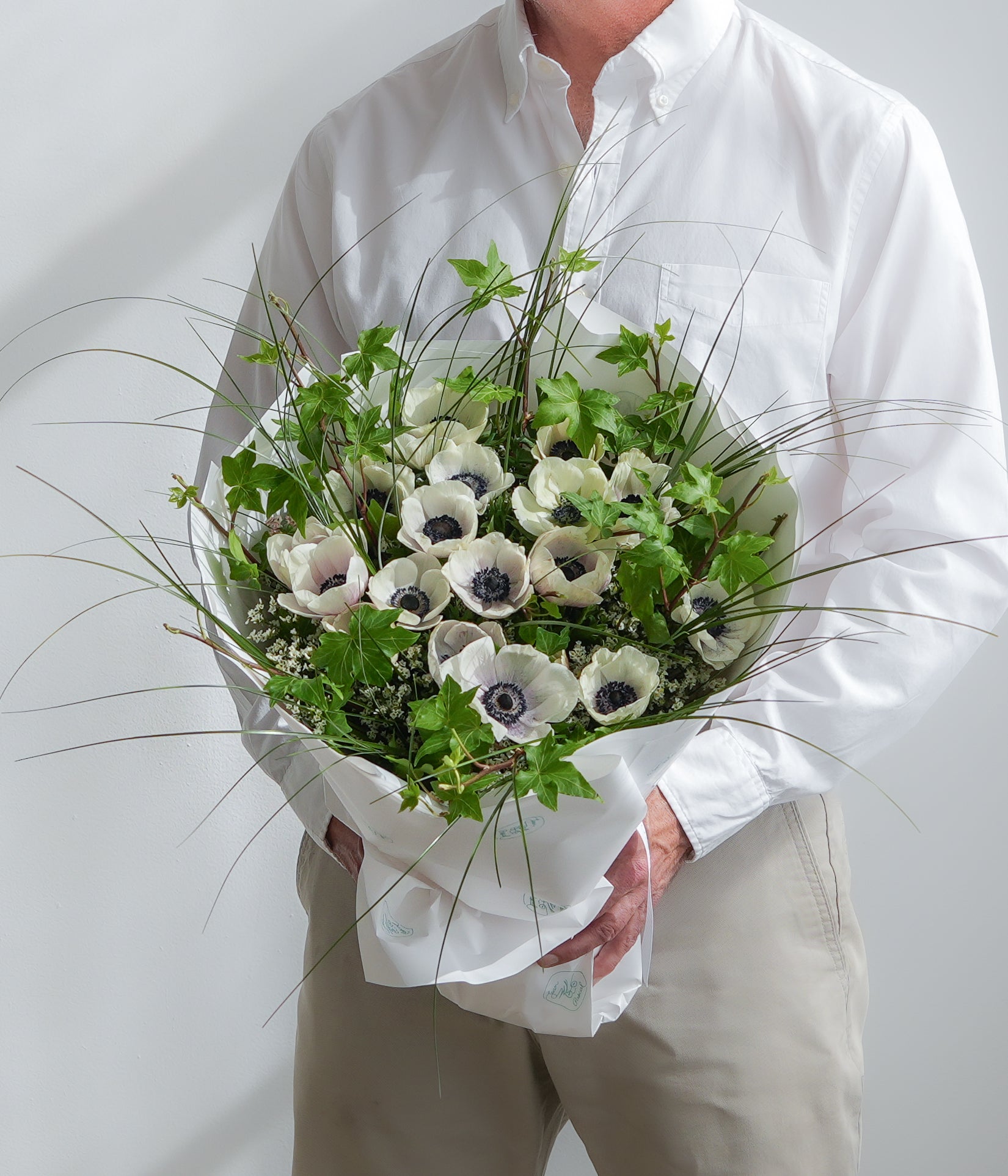 white anemone flower seeds Signature White Anemone Bouquet
