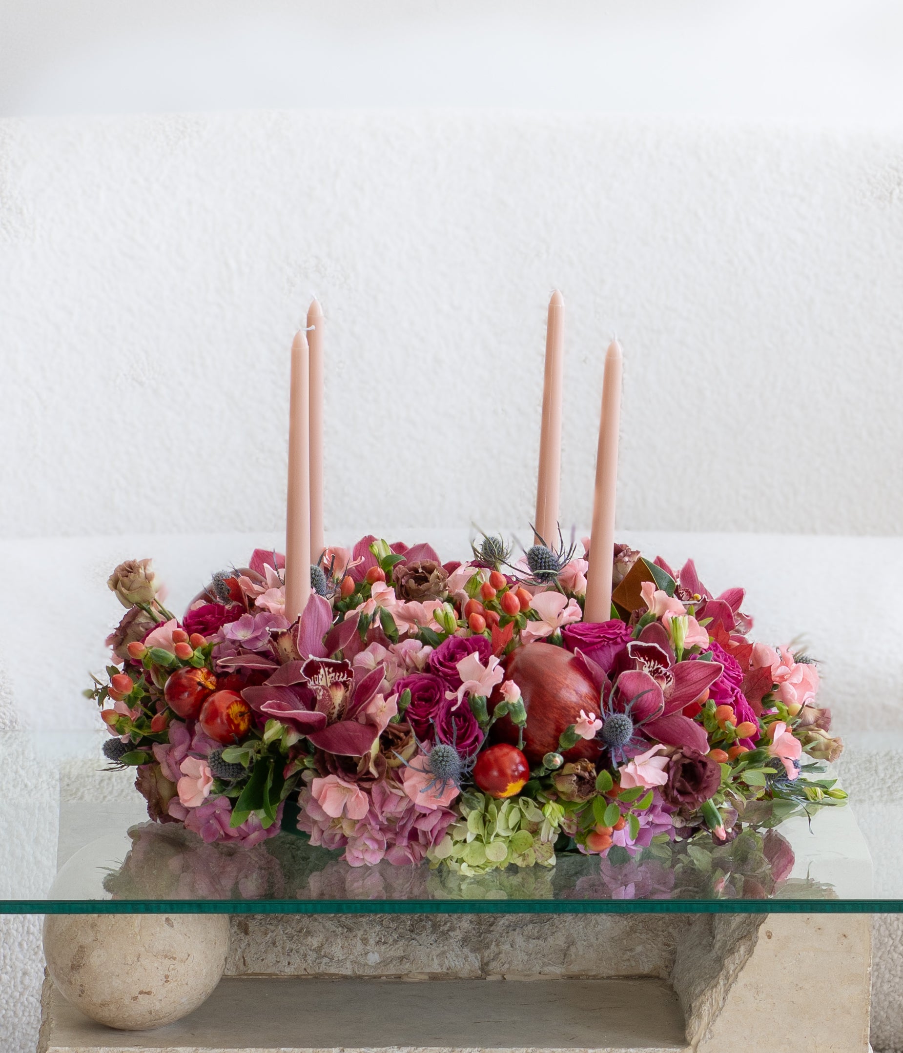 Crimson Orchard Candle Centerpiece