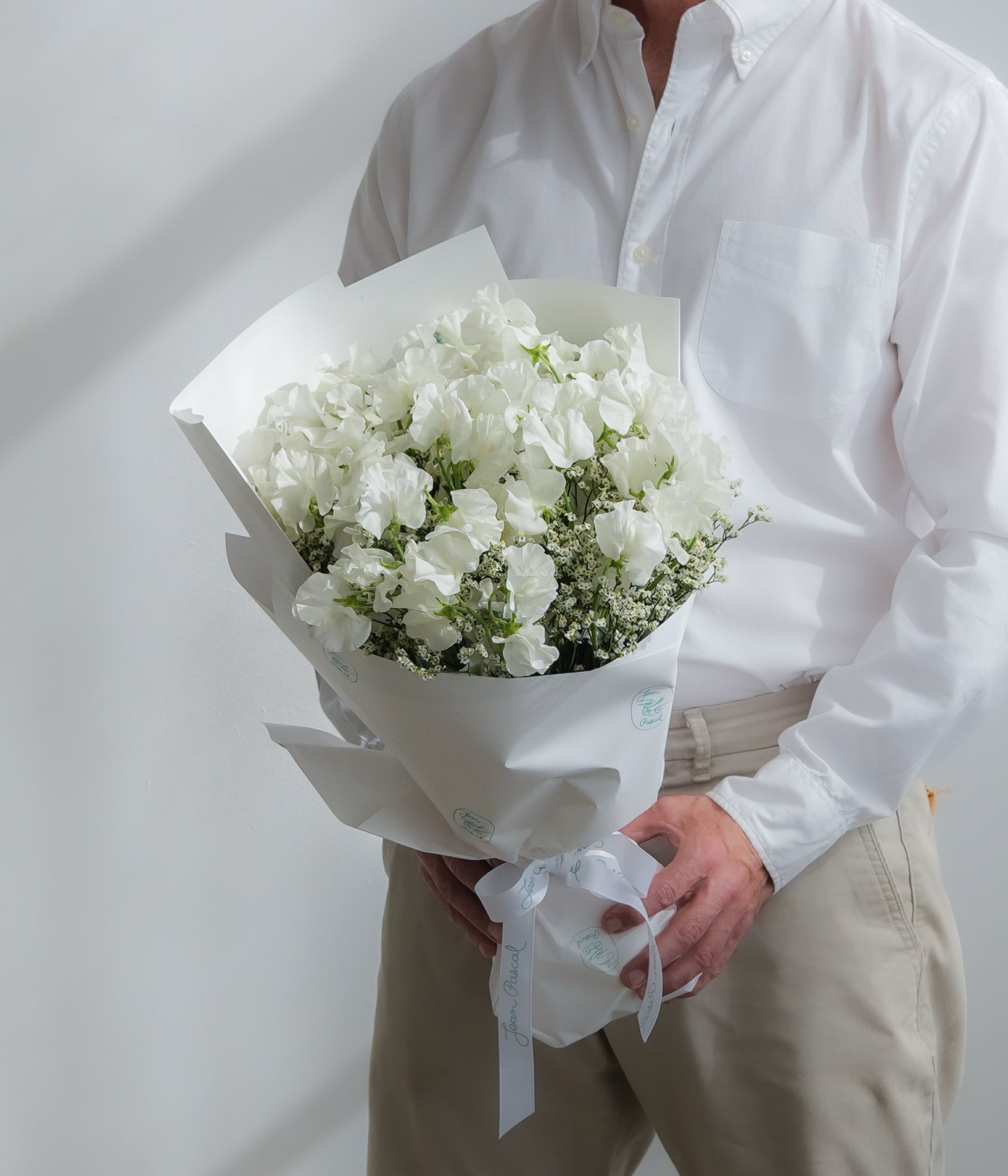 Luxury White Sweet Pea Bouquet