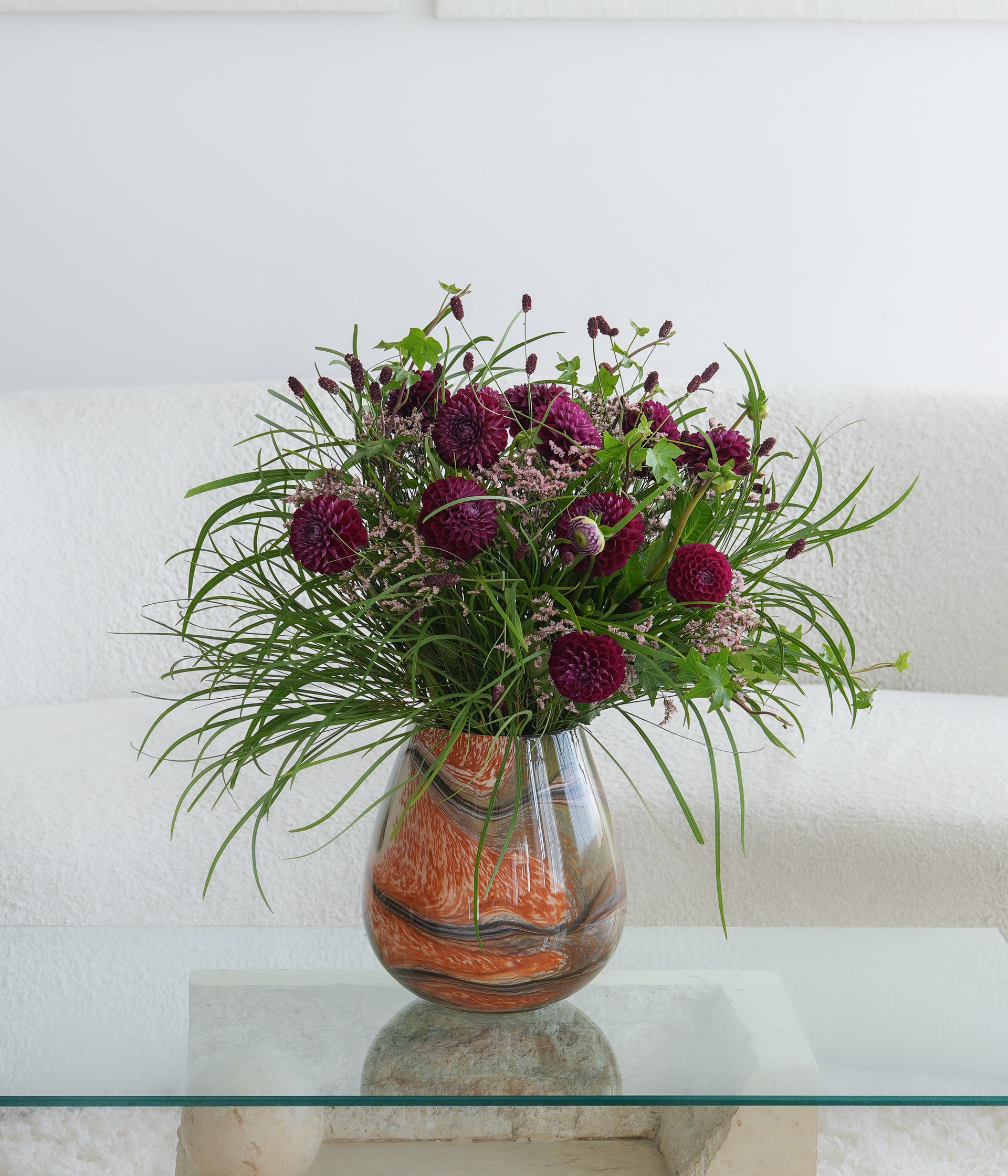 Burgundy Dahlia Garden Bouquet