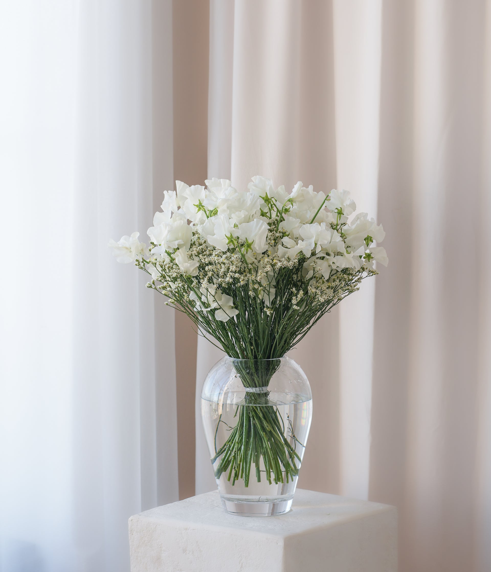 Luxury White Sweet Pea Bouquet
