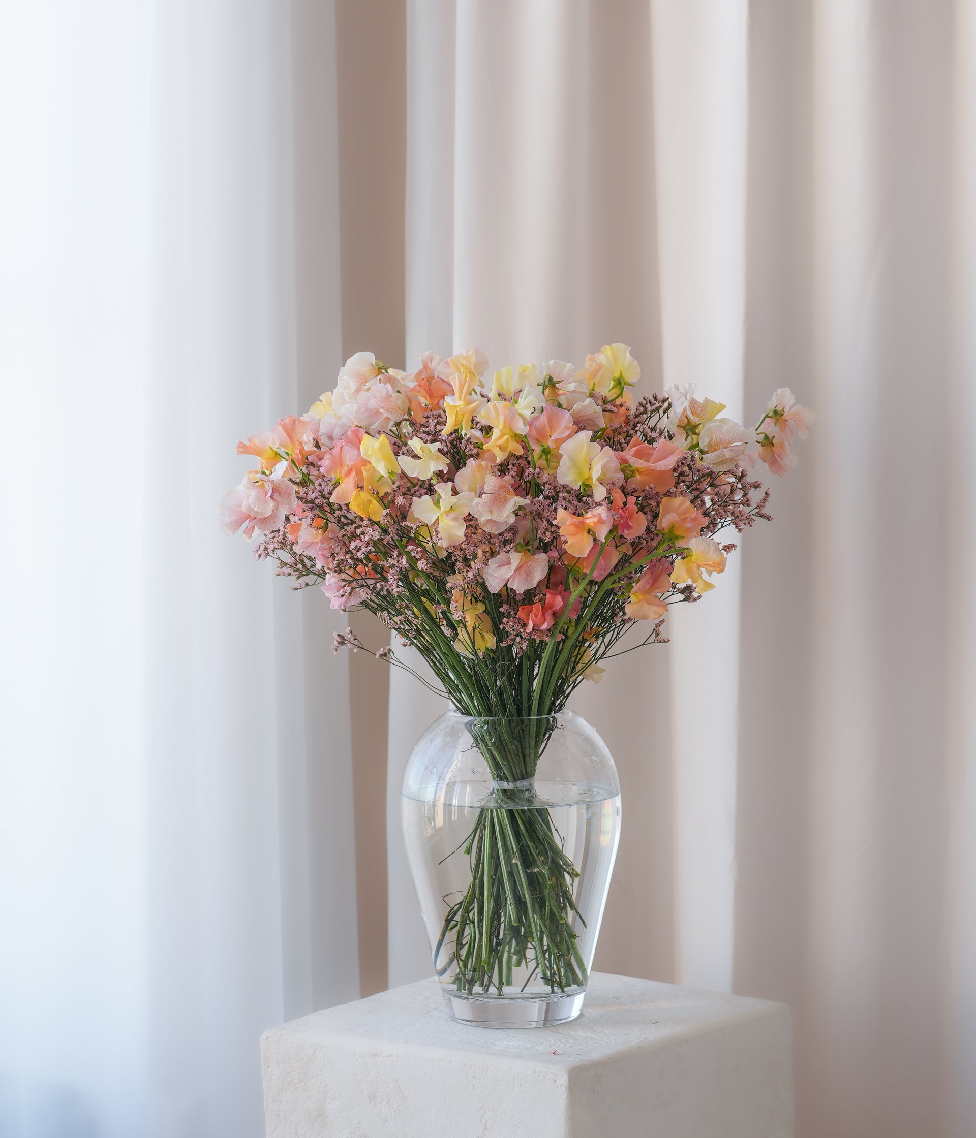 Luxury Apricot Sweet Pea bouquet
