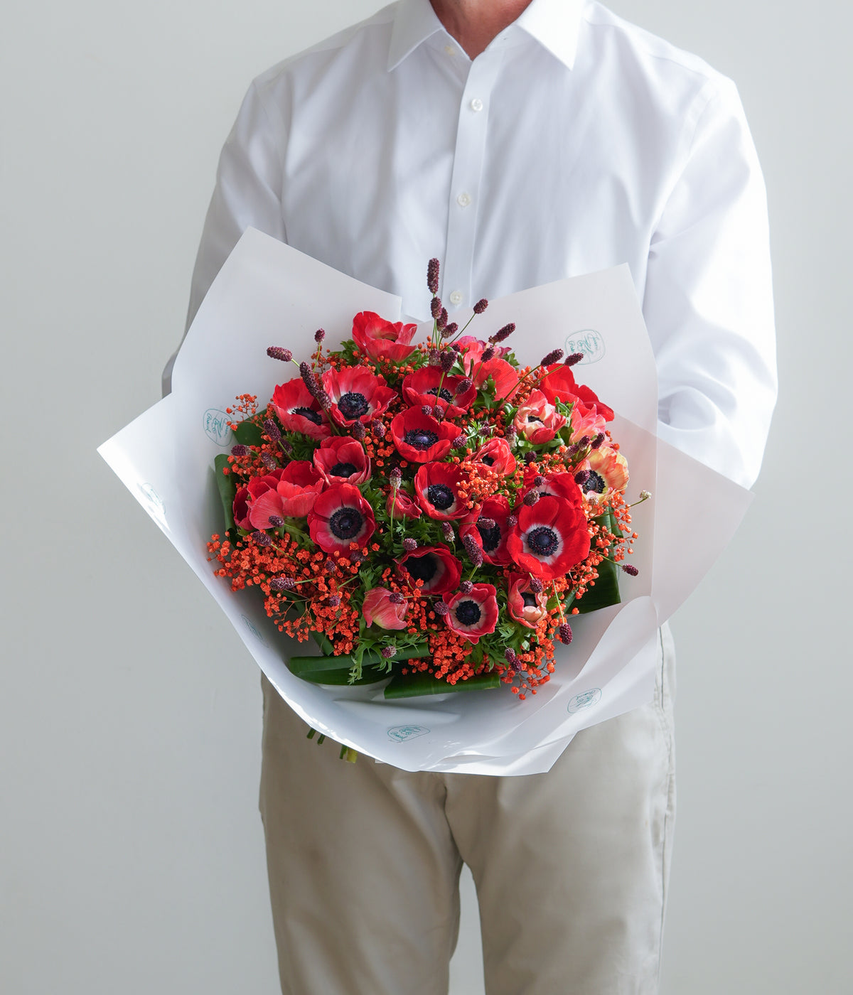 Scarlet Velvet Anemone Bouquet