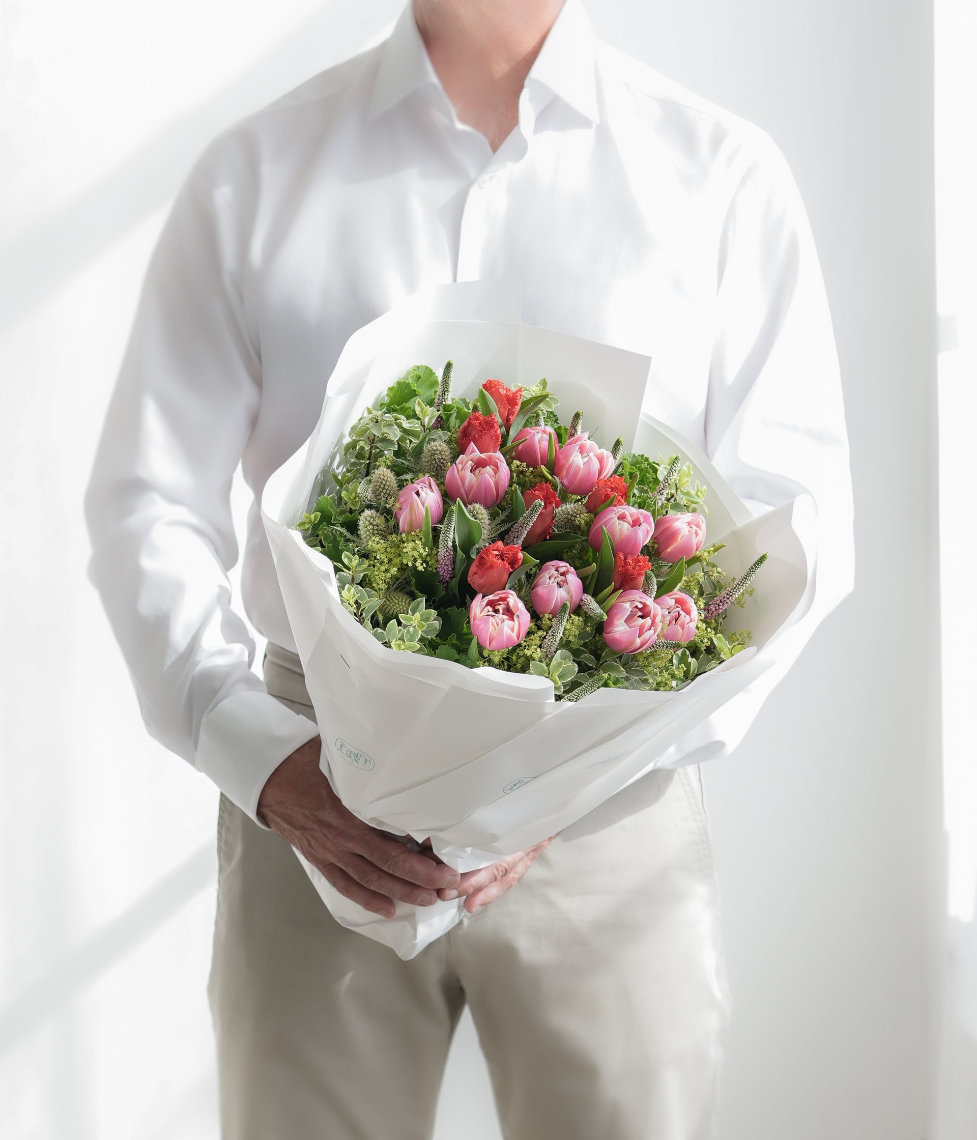 Valentine Tulip Bouquet — Pink & Red