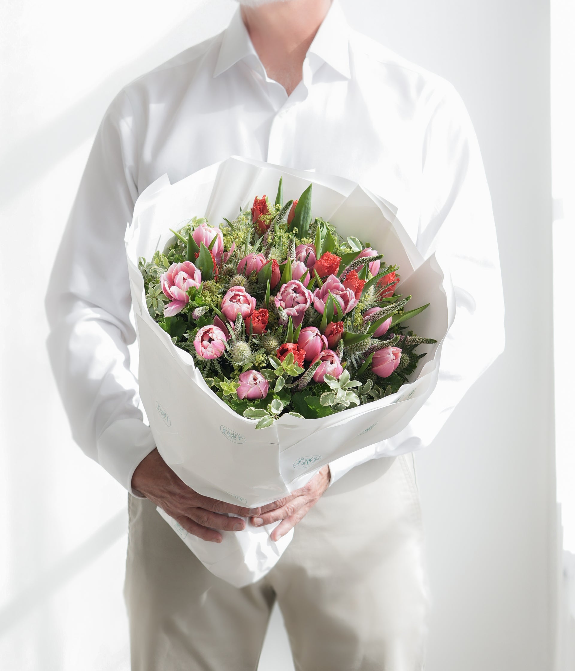 Valentine Tulip Bouquet — Pink & Red