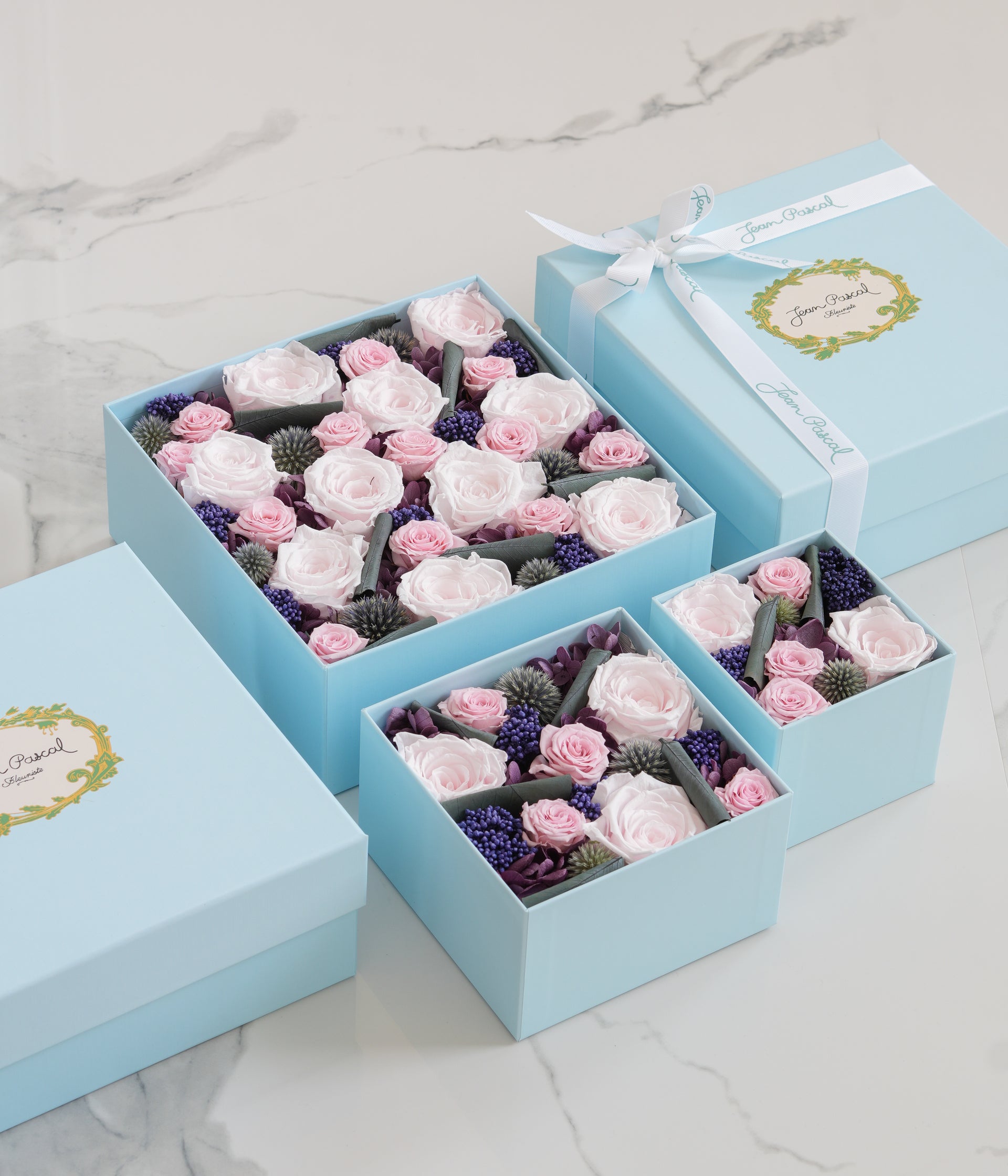 Soft Pink and Purple Preserved Flower Box