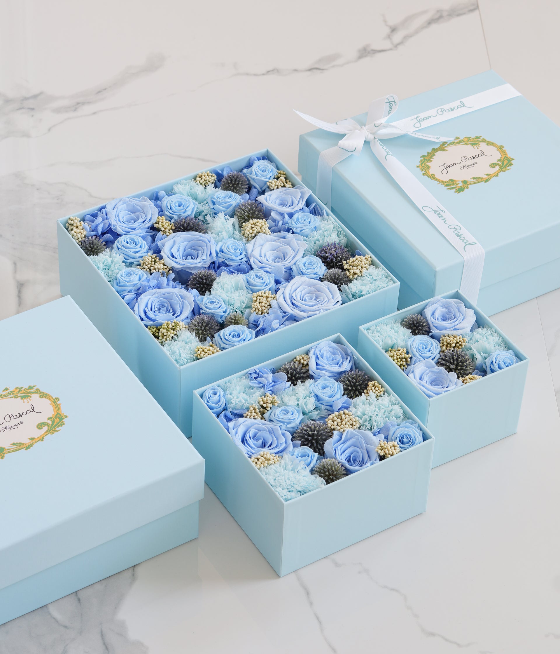Blue and White Preserved Flower Box