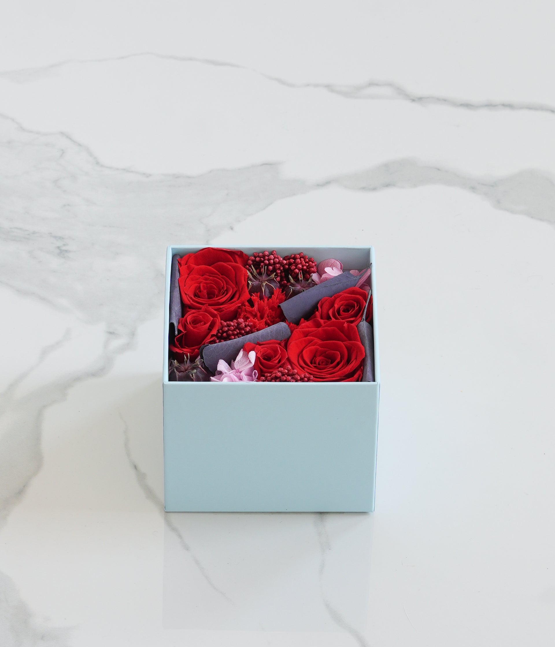 Passion Red Preserved Flower Box