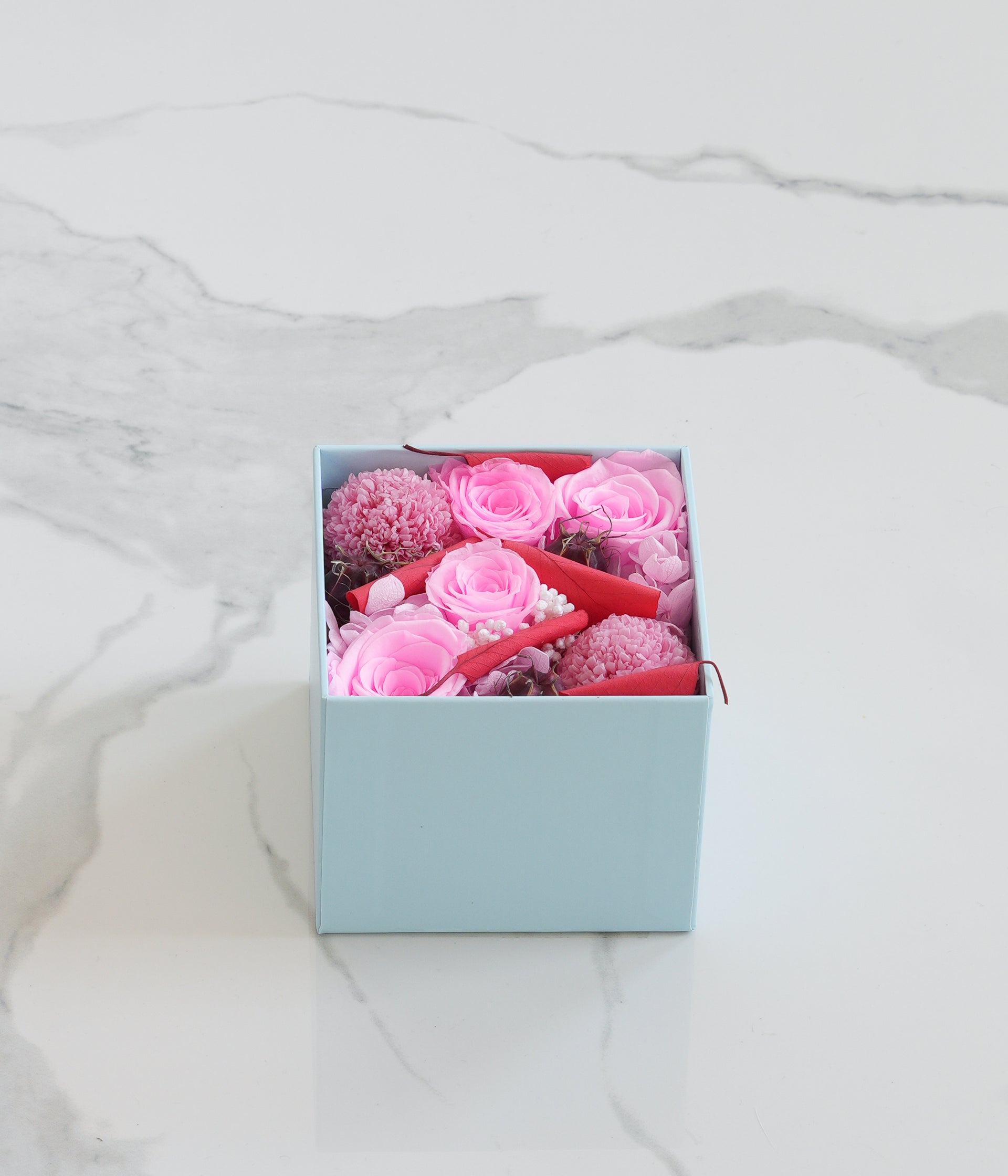 Red and Pink Preserved Flower Box