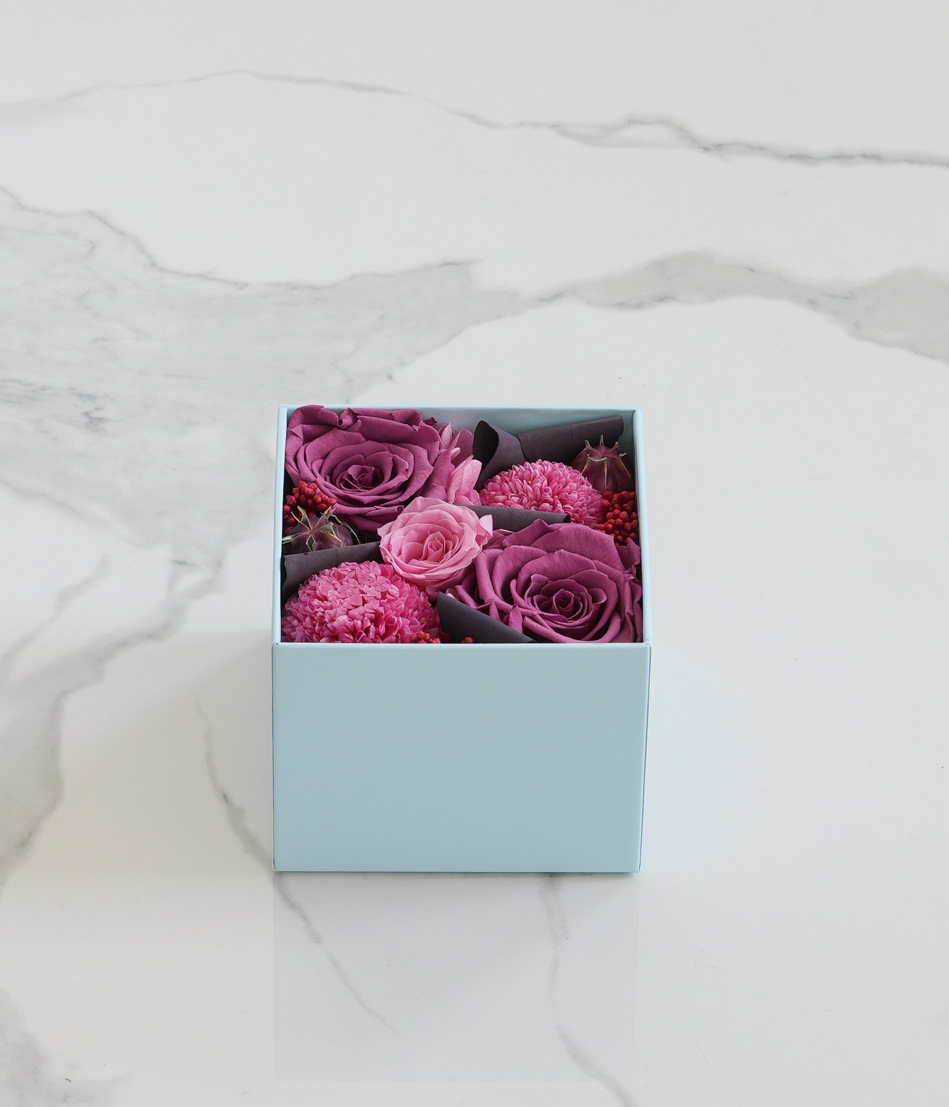 Moody Pink Preserved Flower Box