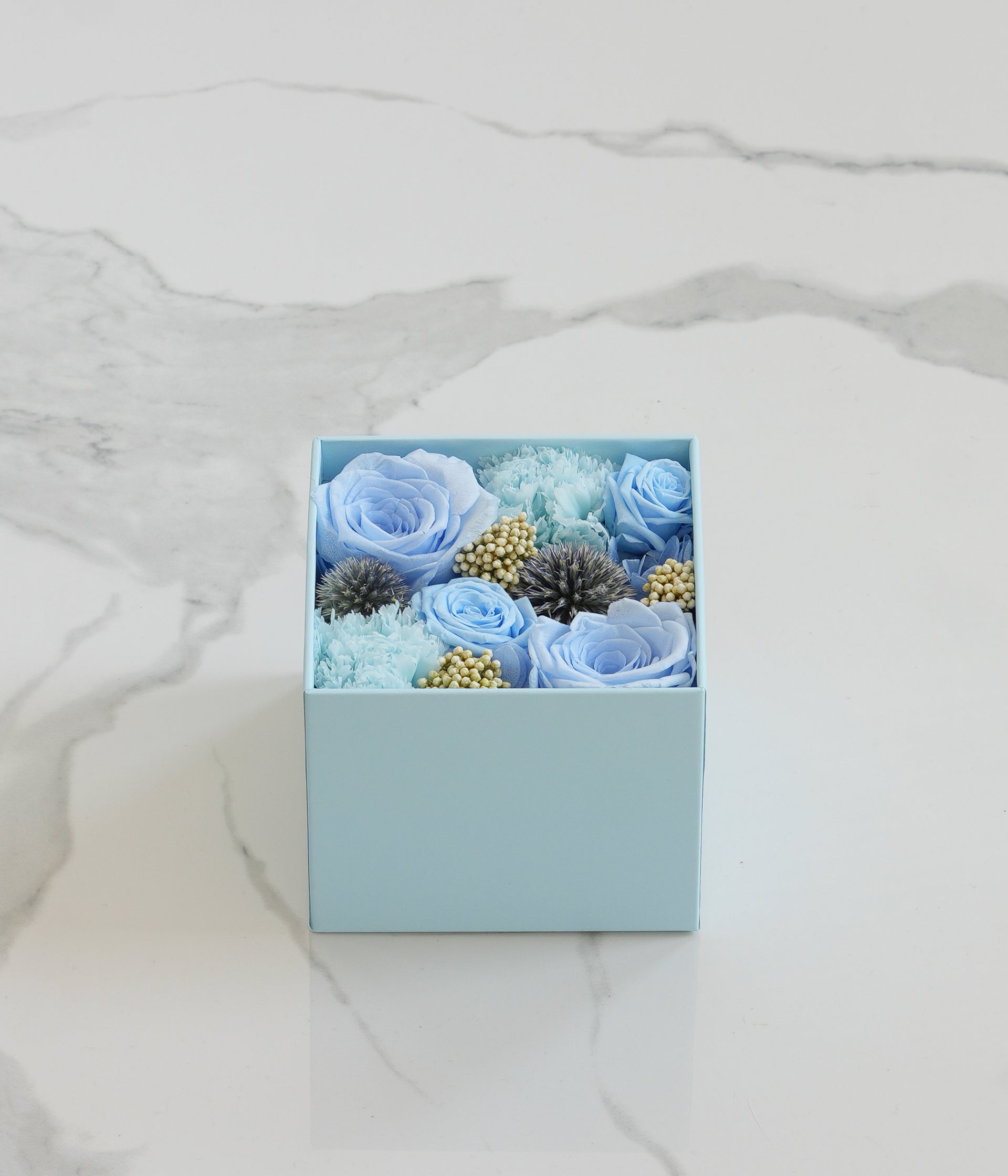 Blue and White Preserved Flower Box