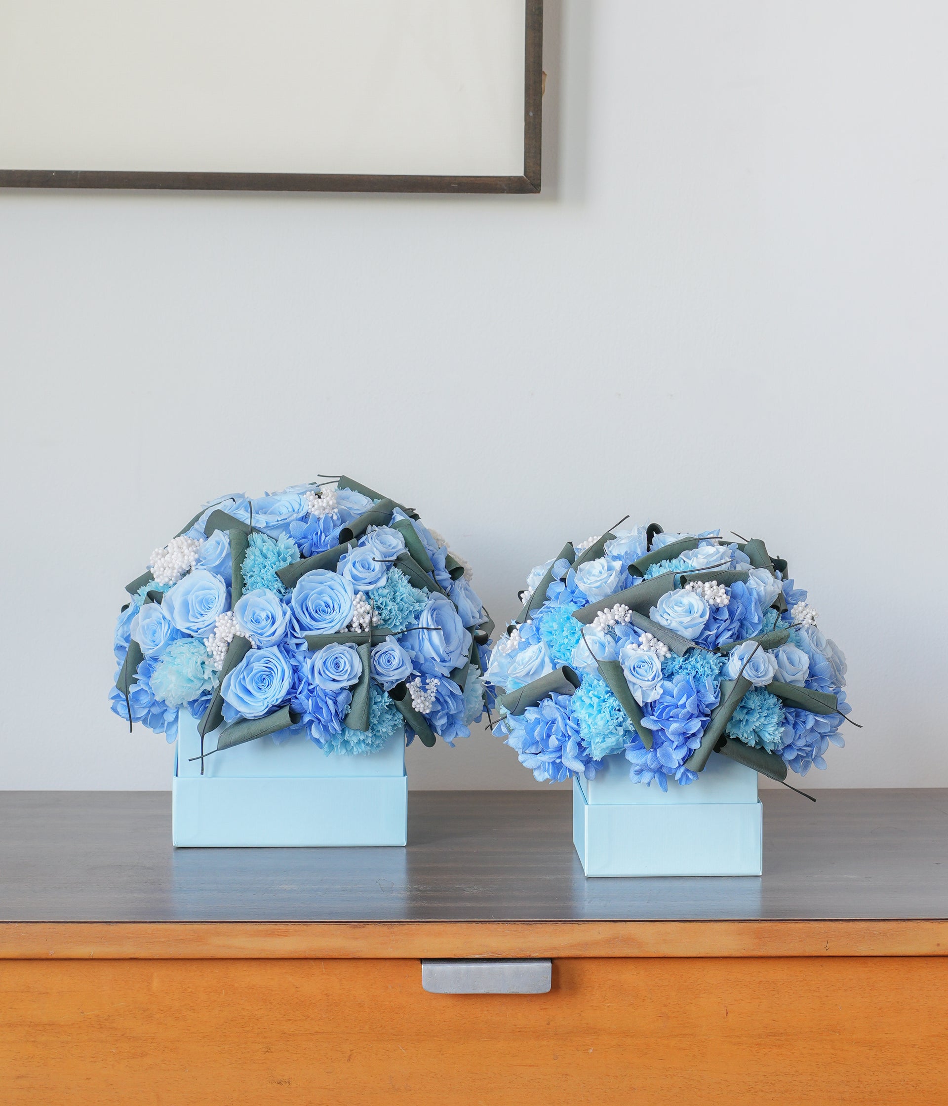 Celebratory Blue Preserved Flower Arrangement