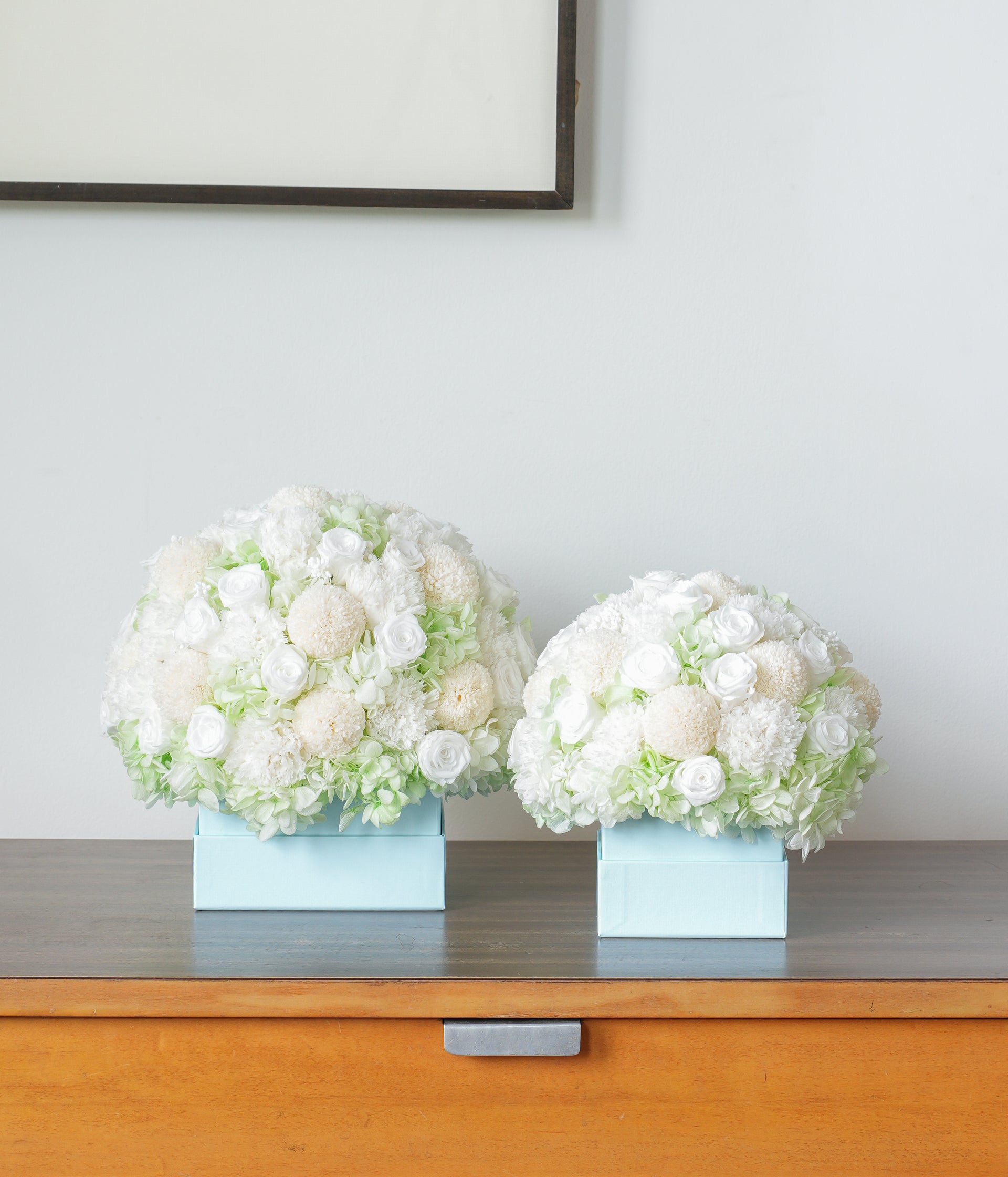 Grand White Preserved Flower Arrangement
