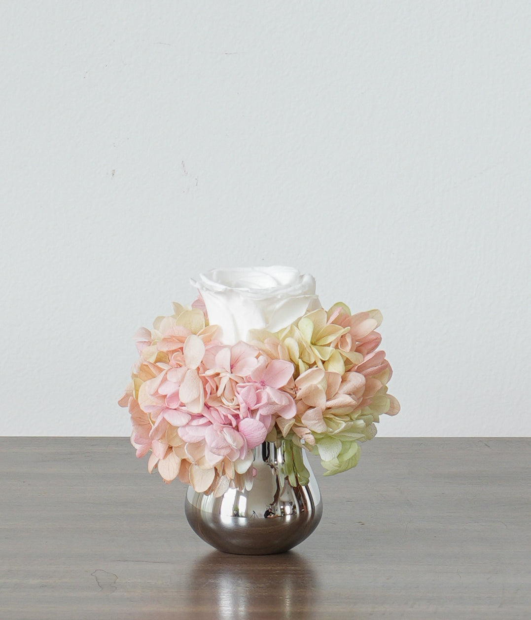 Petite White Preserved Rose Arrangement