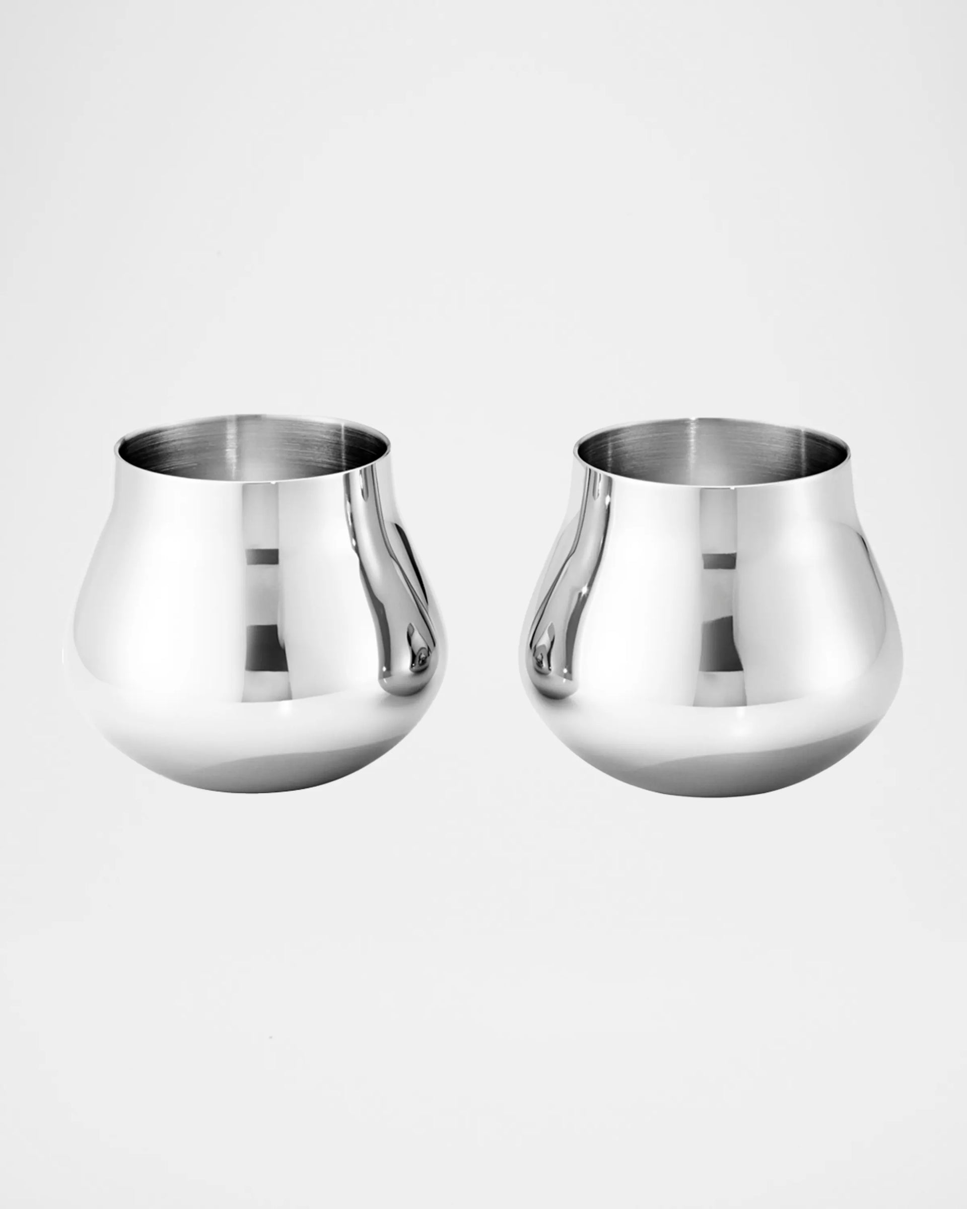 Small soliflore stainless steel glass, Set of 2